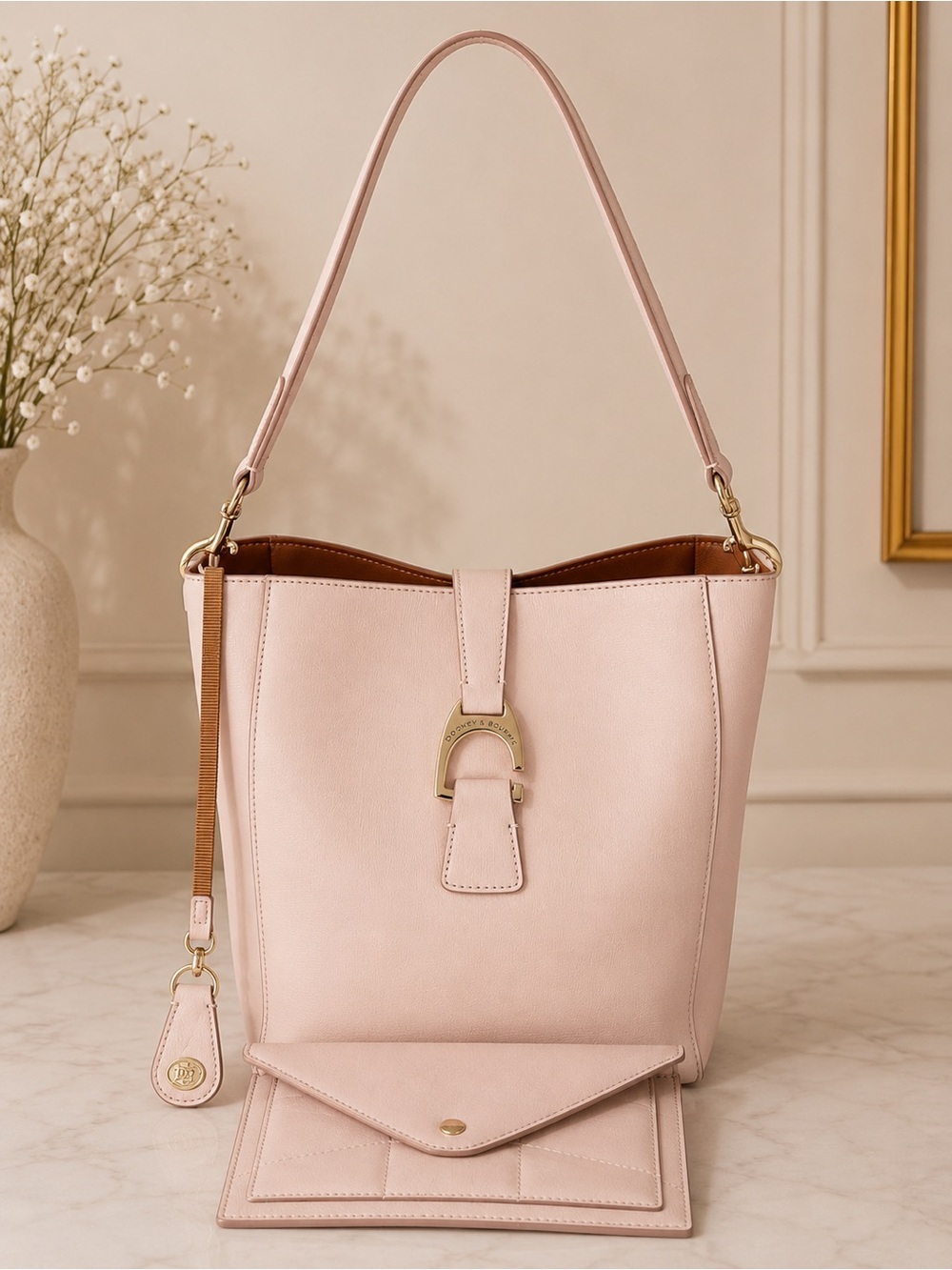 Dooney & Bourke Ashley Blush Pink Leather Shoulder Tote Bag Wallet Set NWT - Picture 16 of 16